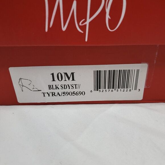 IMPO Tyra black vegan suede zip back pump heels with box 10 - Picture 9 of 11